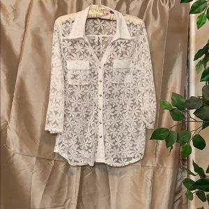 Shear Button Down Blouse